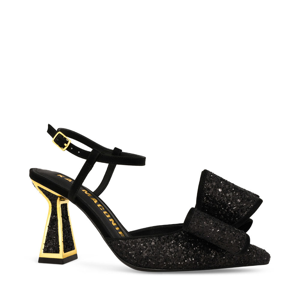 STORMI BLACK GLITTER PUMPS