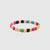 KM JEWELRY: PRISM STUD ELASTICATED BEAD BRACELET GOLD/MULTI