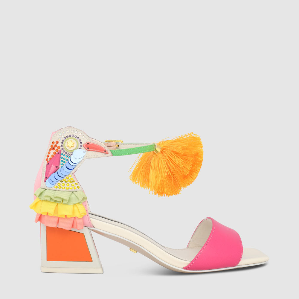 KAY SPRITZ ORANGE MULTI SANDALS